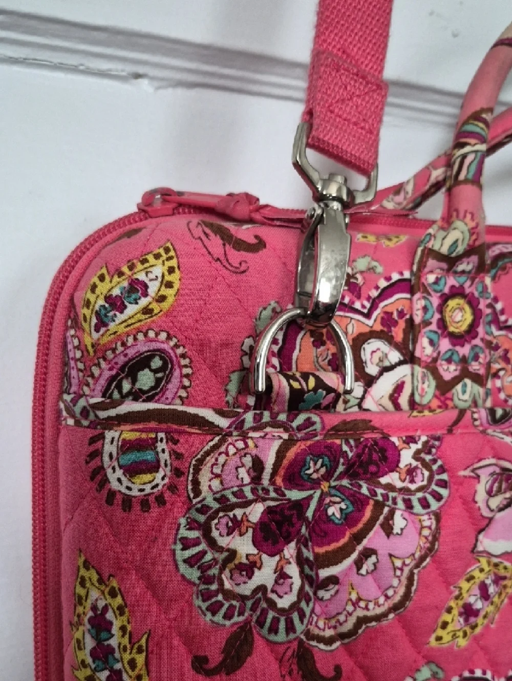 Vera Bradley Pink Paisley Quilted Laptop Computer Bag Cottagecore